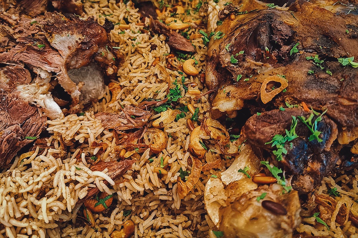 Meat and rice ghuzi, one of the most popular foods in Dubai