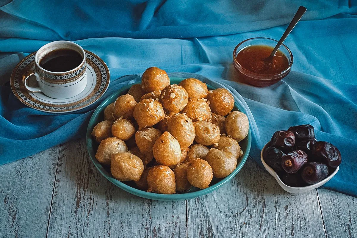 Emirati Food Luqaimat, a popular street food dessert in Dubai