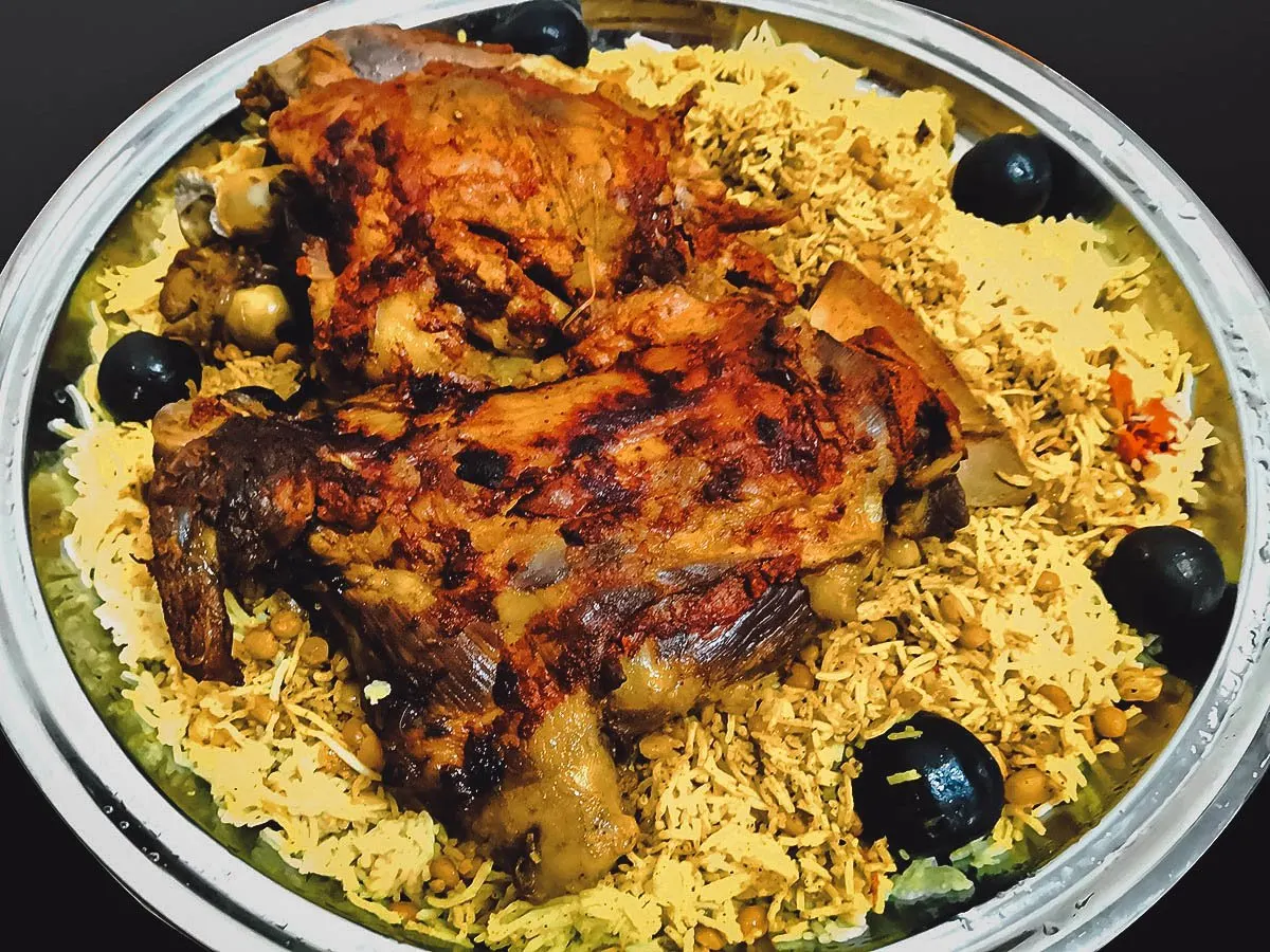 Emirati Food Machboos, an Emirati national dish