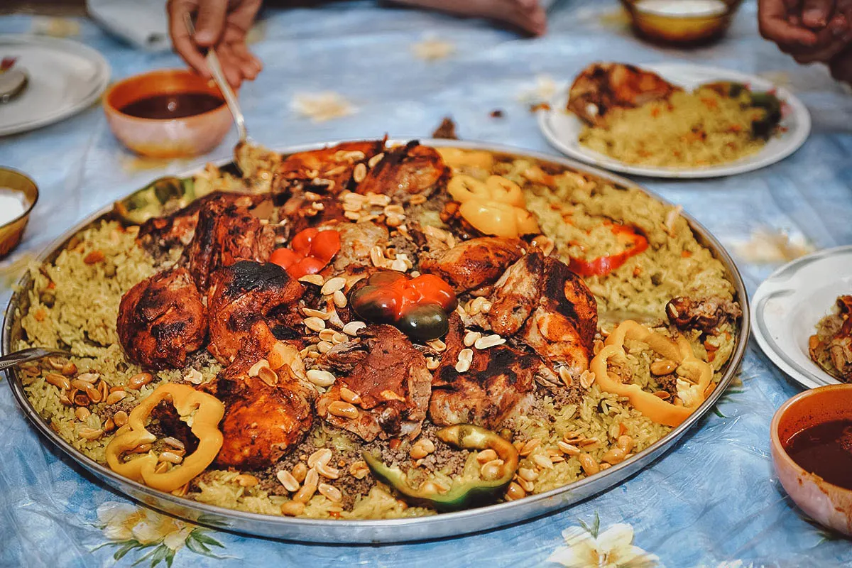 Maqluba at a restaurant in Dubai