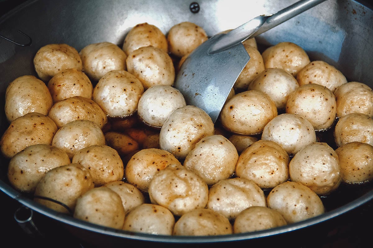 Frying up fish balls in the Philippines