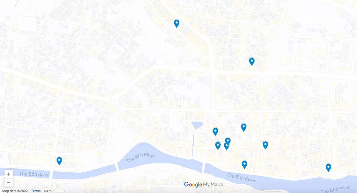 Instagrammable Cafes in Hoi An, Vietnam Hoi An map with pins