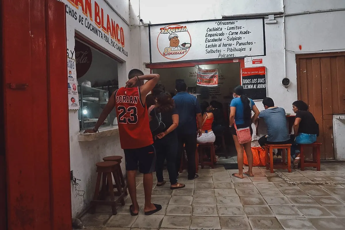 The Best Valladolid Restaurants Taqueria Ebeneezer stall in Valladolid