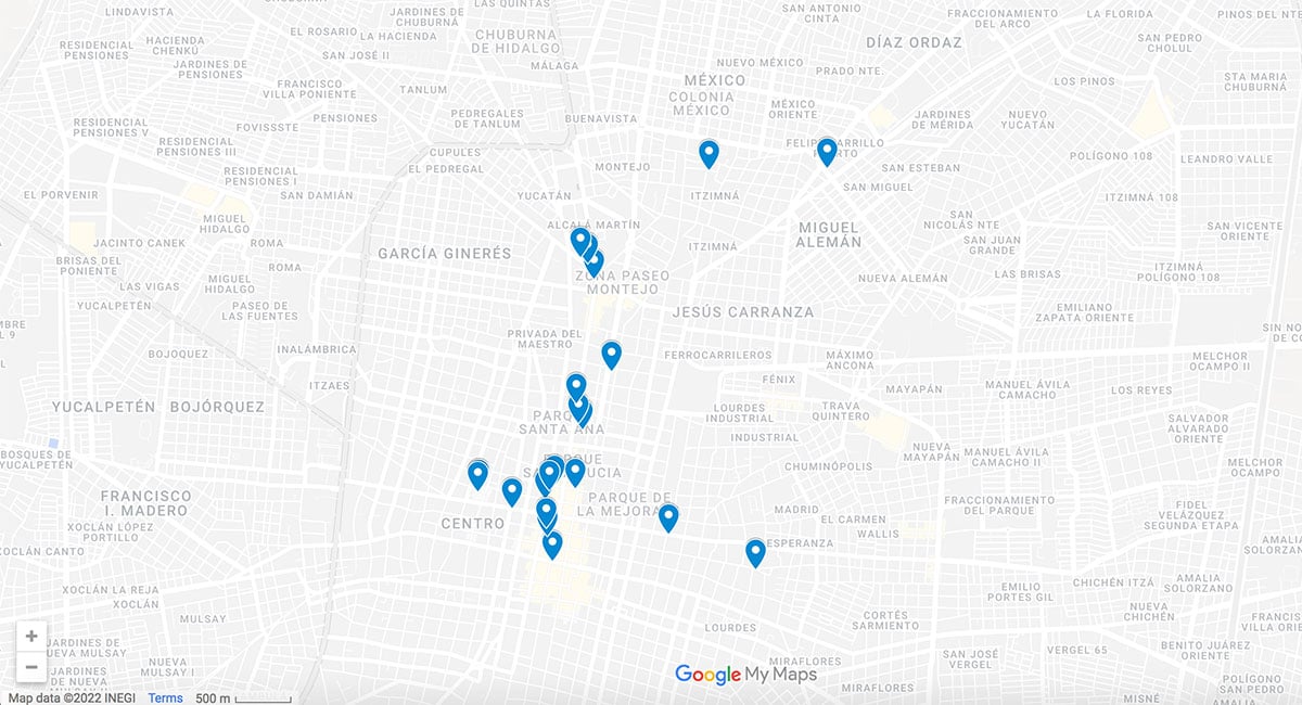 Merida restaurants map