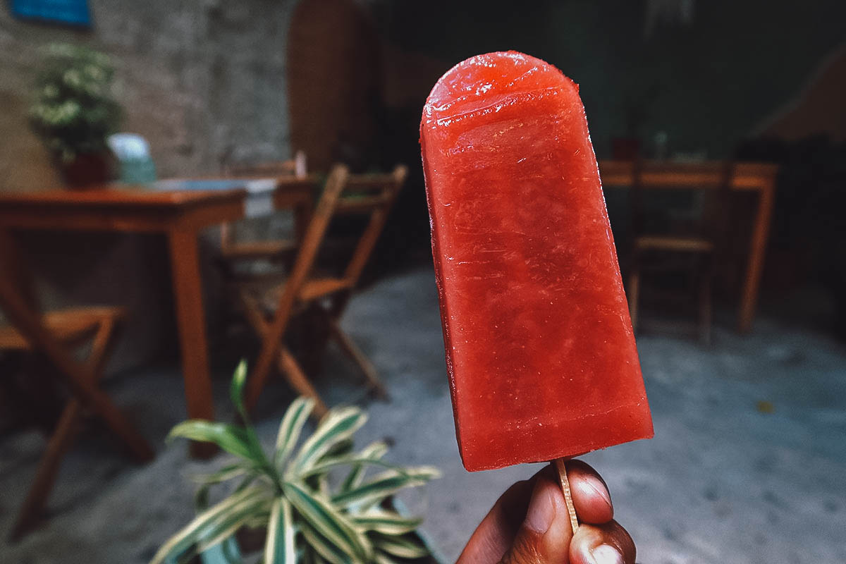 Watermelon paleta in Merida