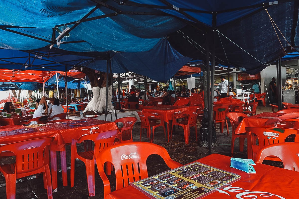 Parque Santa Ana food stalls in Merida