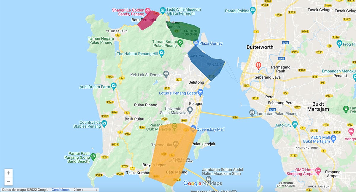 Penang Island map