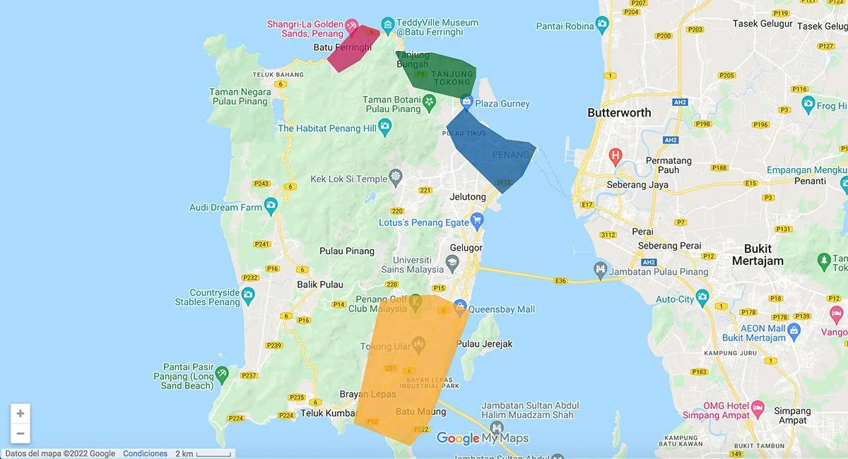 Penang Island map