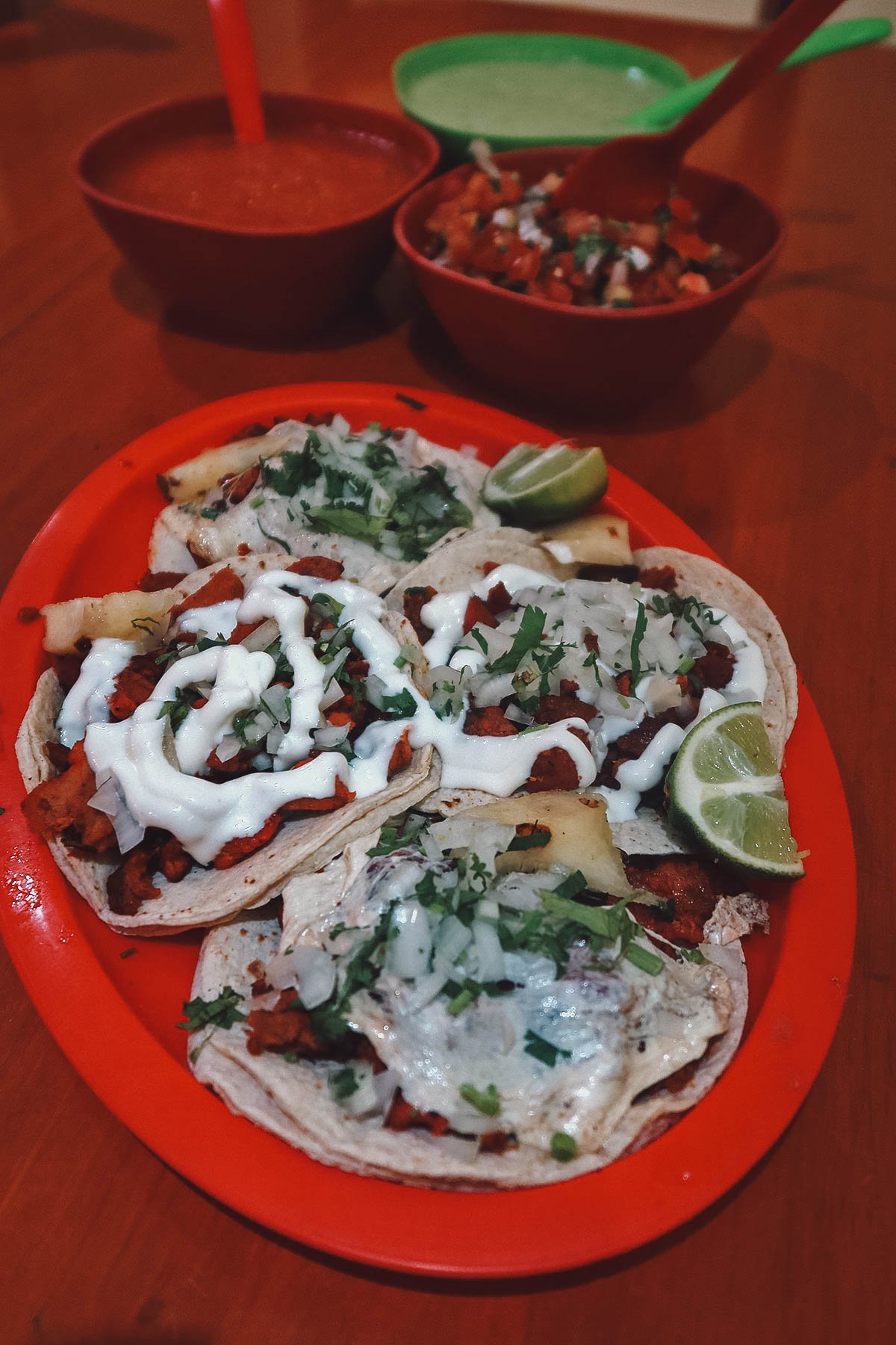 Tacos al pastor in Valladolid