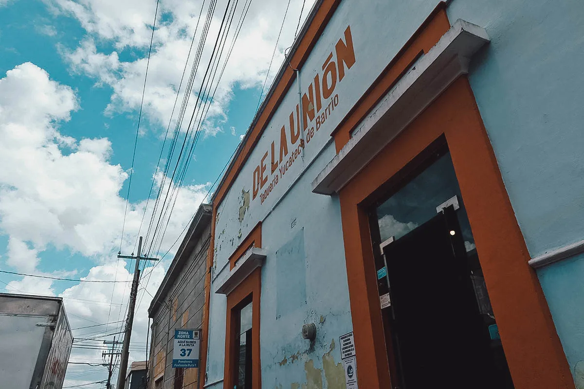 Taqueria de La Union restaurant exterior in Merida