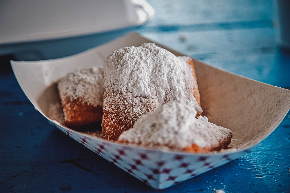 French Quarter style beignet donuts in New Orleans