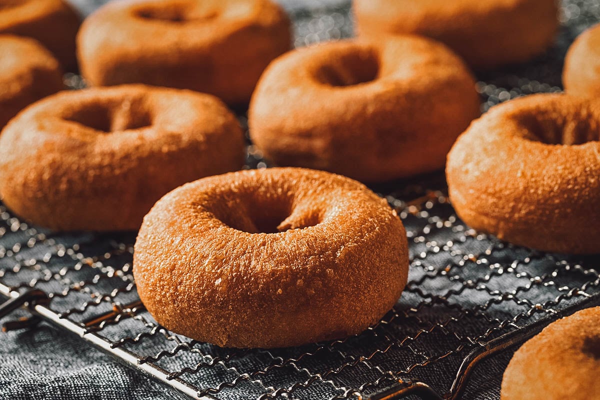 Tray of cake donuts