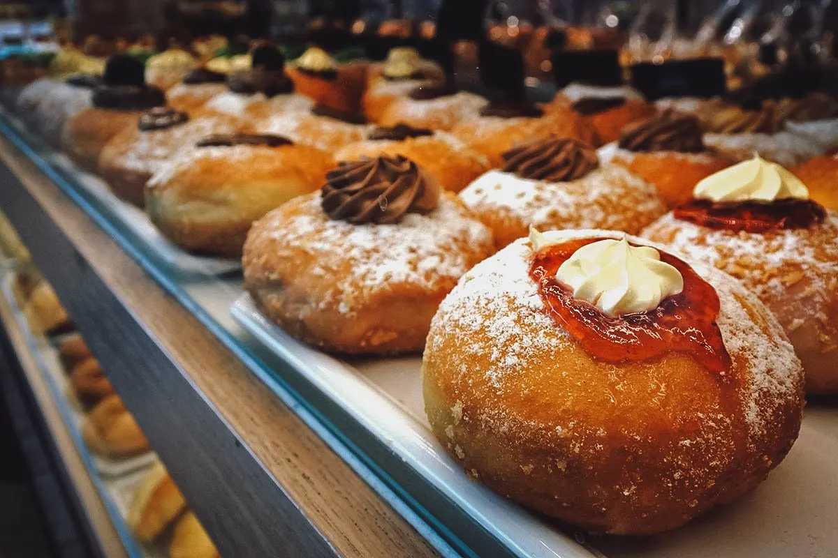 Hot jam doughnuts