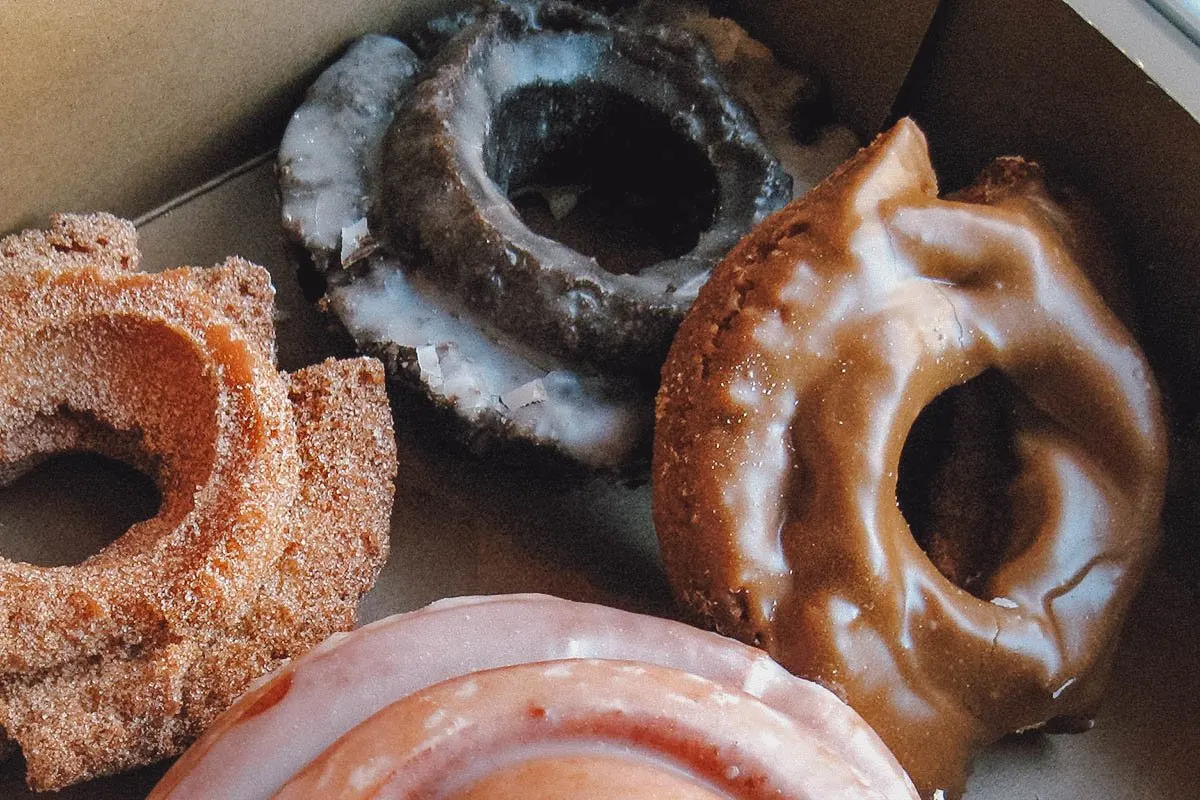 Types of Donuts From Around the World Box of sour cream donuts