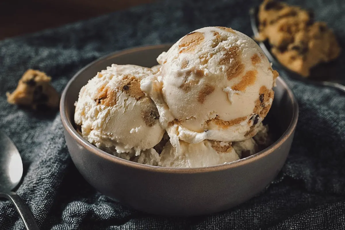 Scoops of chocolate chip cookie dough