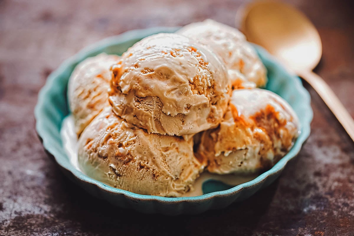 Ice cream made with salted caramel