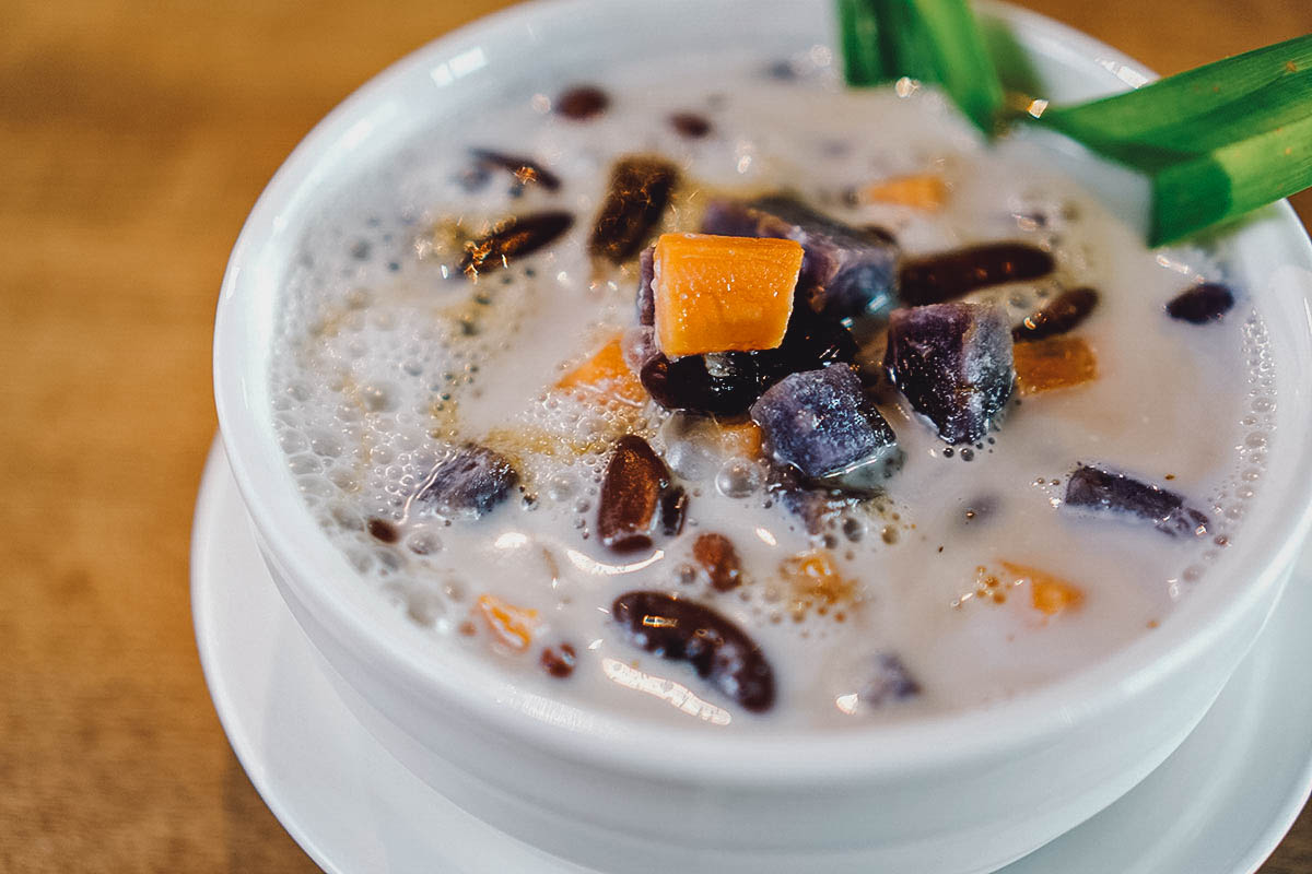 Bubur cha cha, a sweet potato-based Malaysian dessert