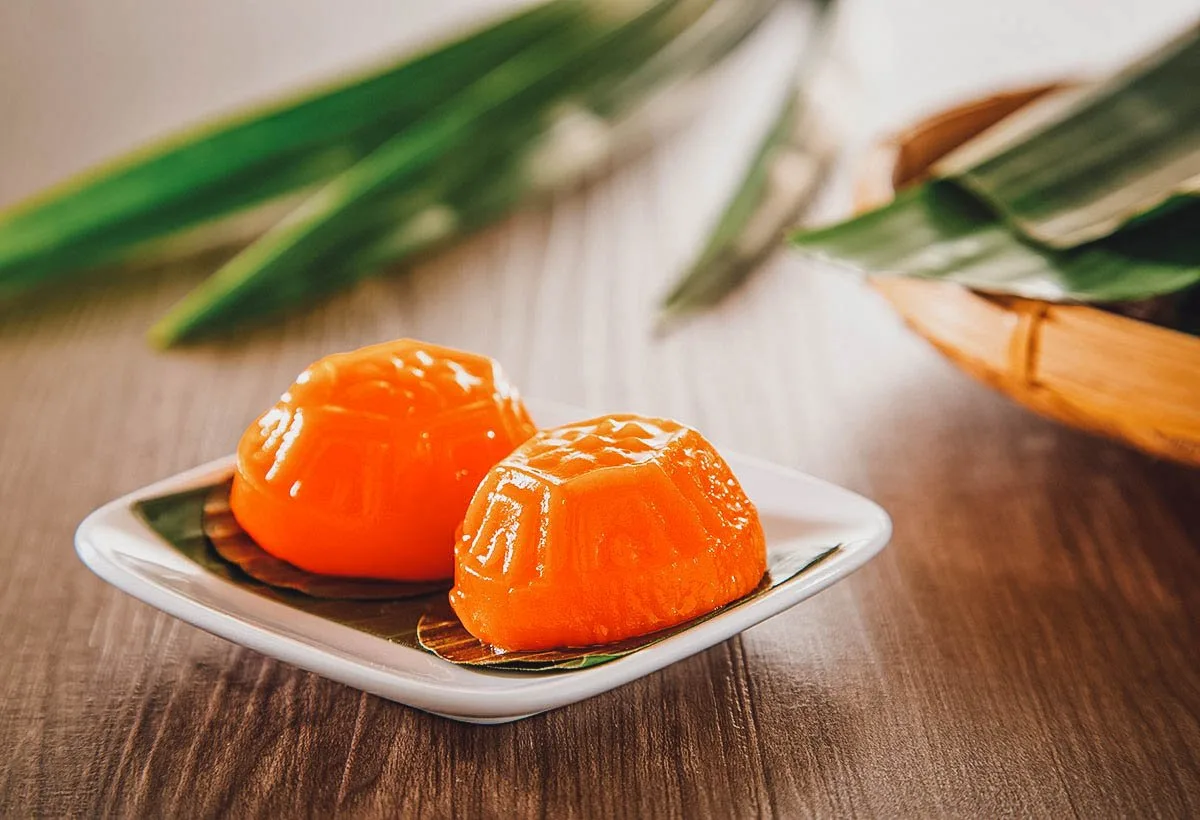 Malaysian kuih angku or red tortoise cakes