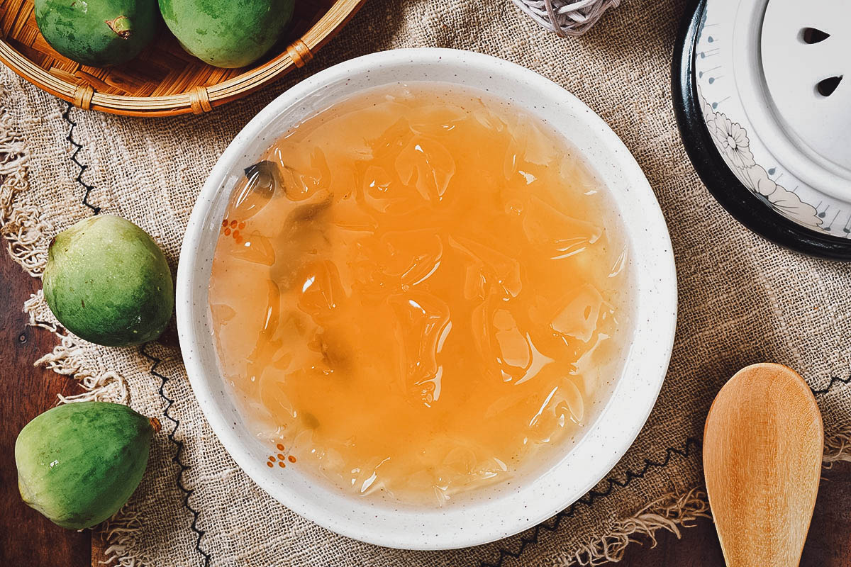 Bowl of aiyu jelly, a popular Taiwanese dessert