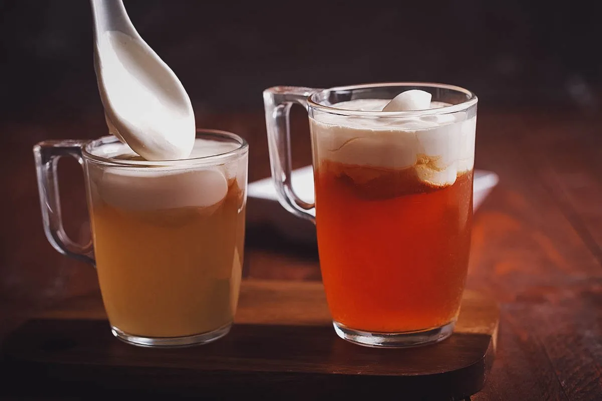 Two glasses of Taiwanese cheese tea