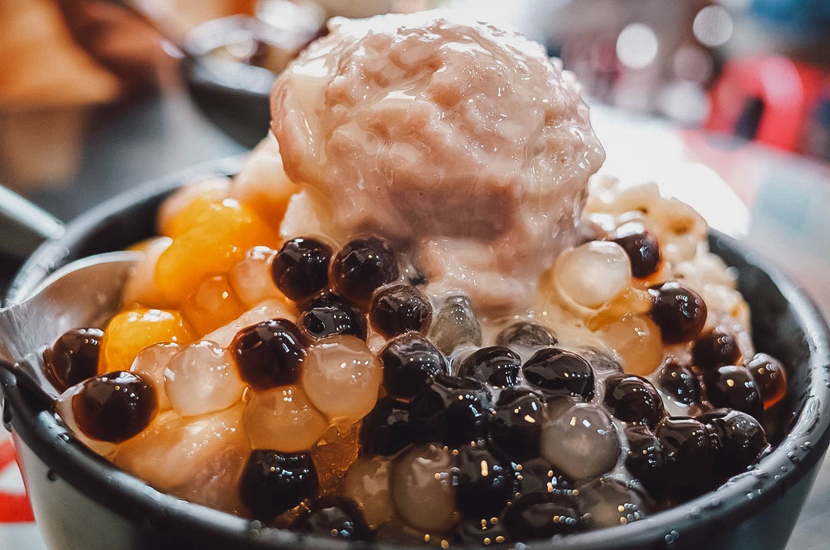 Shaved ice with boba in Taiwan