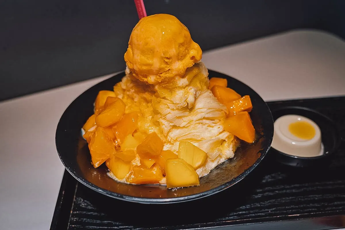 Shaved ice with mango in Taiwan