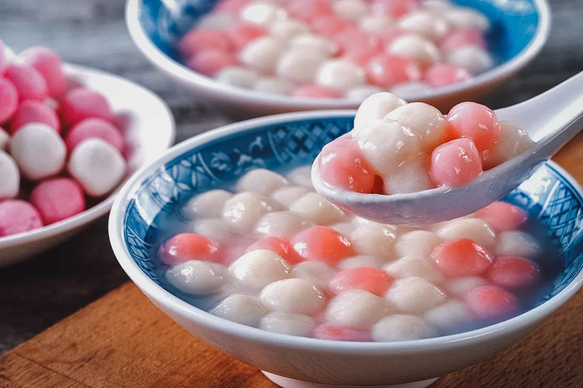 Small tang yuan balls in Taiwan