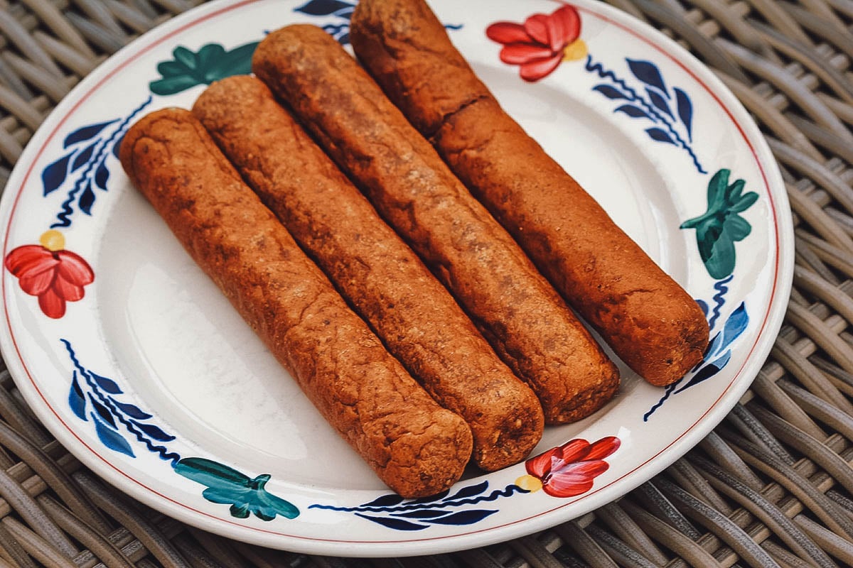 Frikandel or Belgian skinless sausages