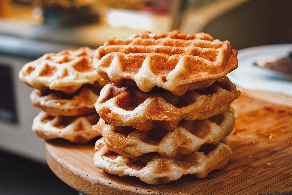 Stack of liege waffles
