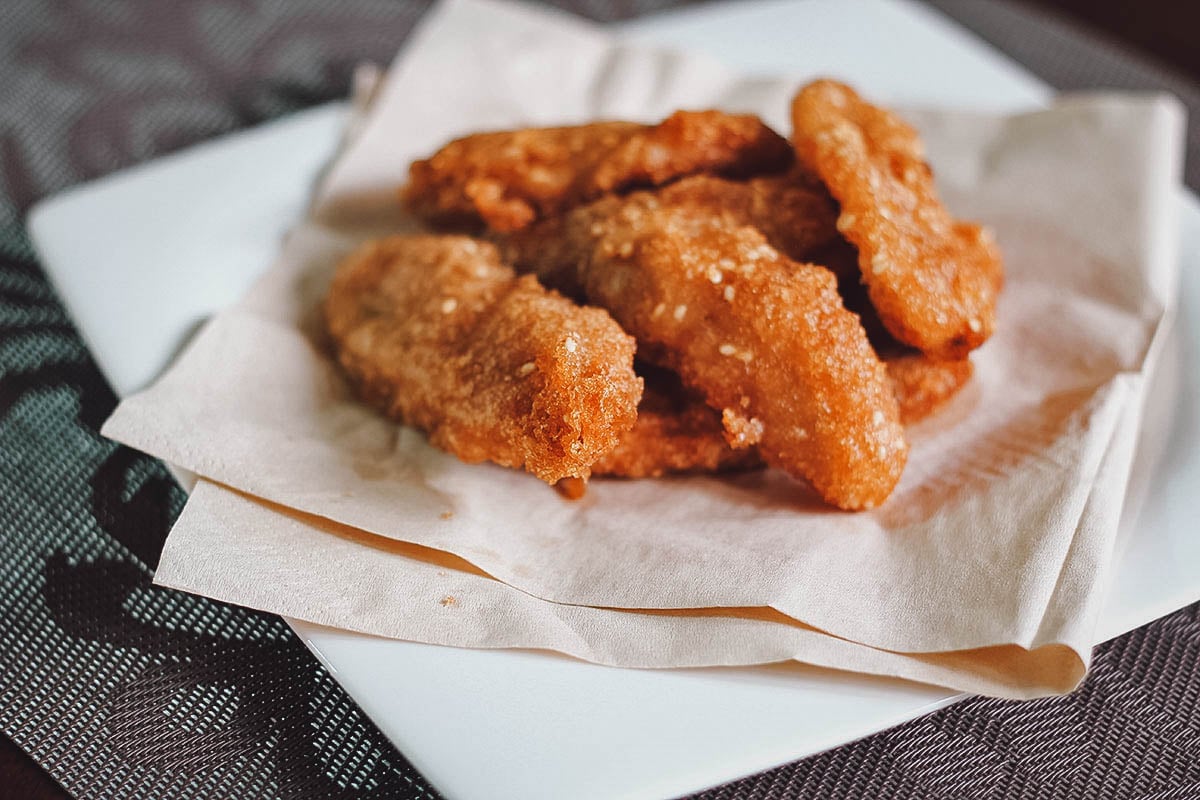 Kluay kaek or Thai fried bananas