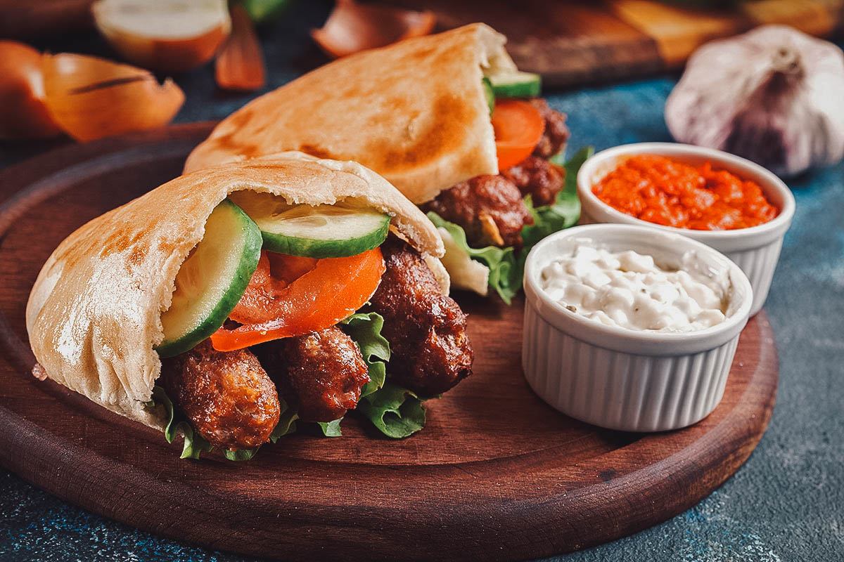 Cevapi pocket sandwiches