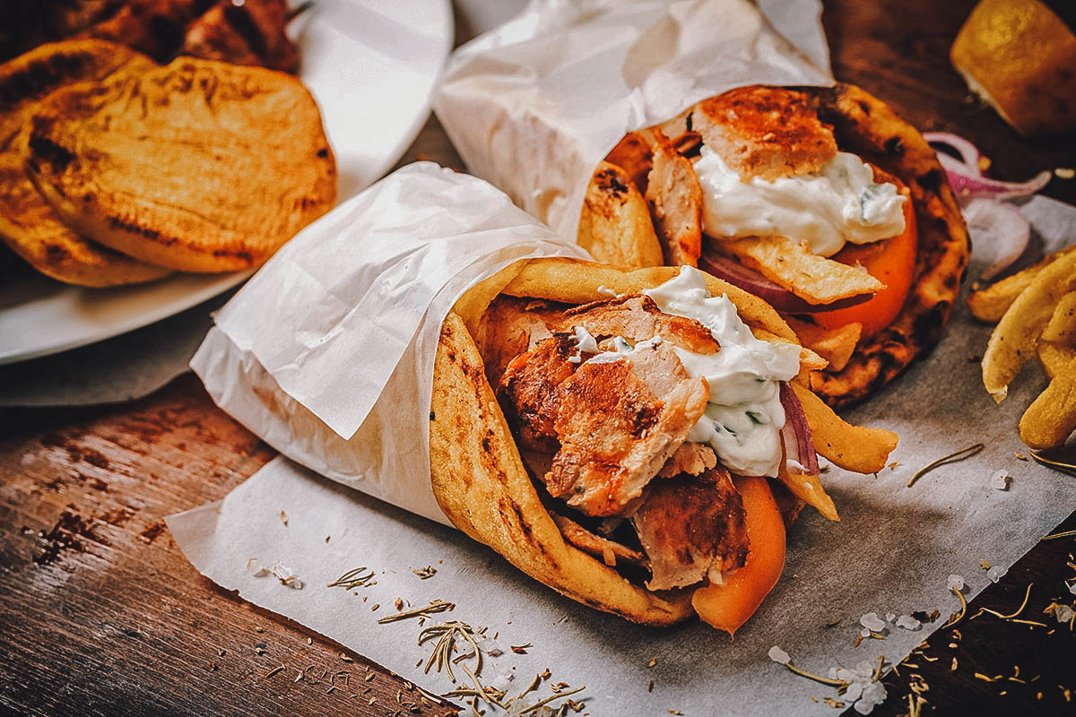 Gyros wrap sandwiches