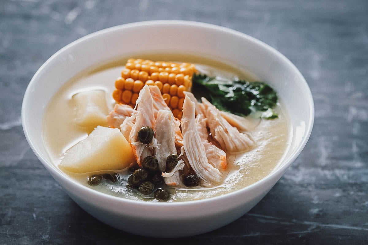 Ajiaco or Colombian chicken soup