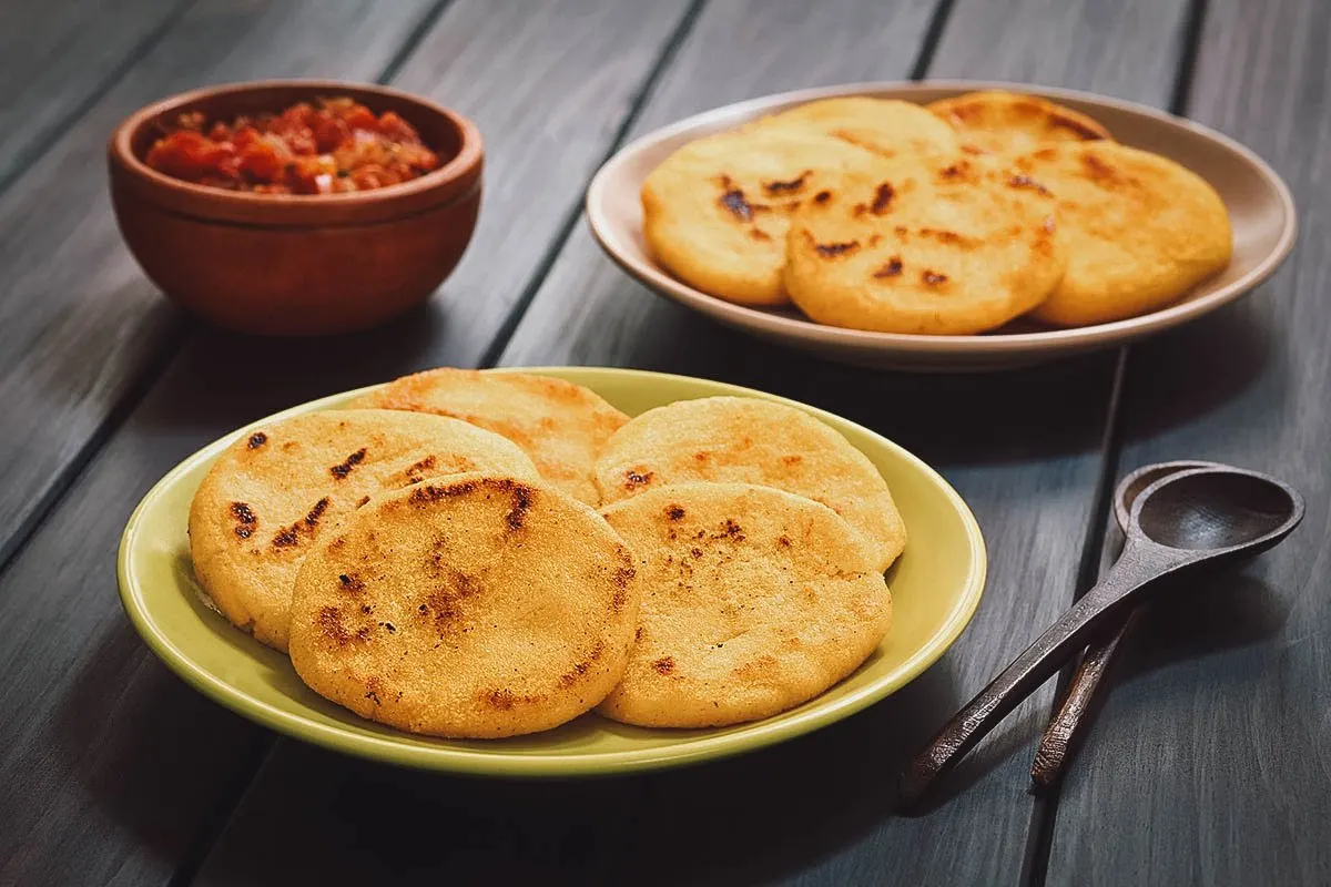 Colombian arepas or corn cakes