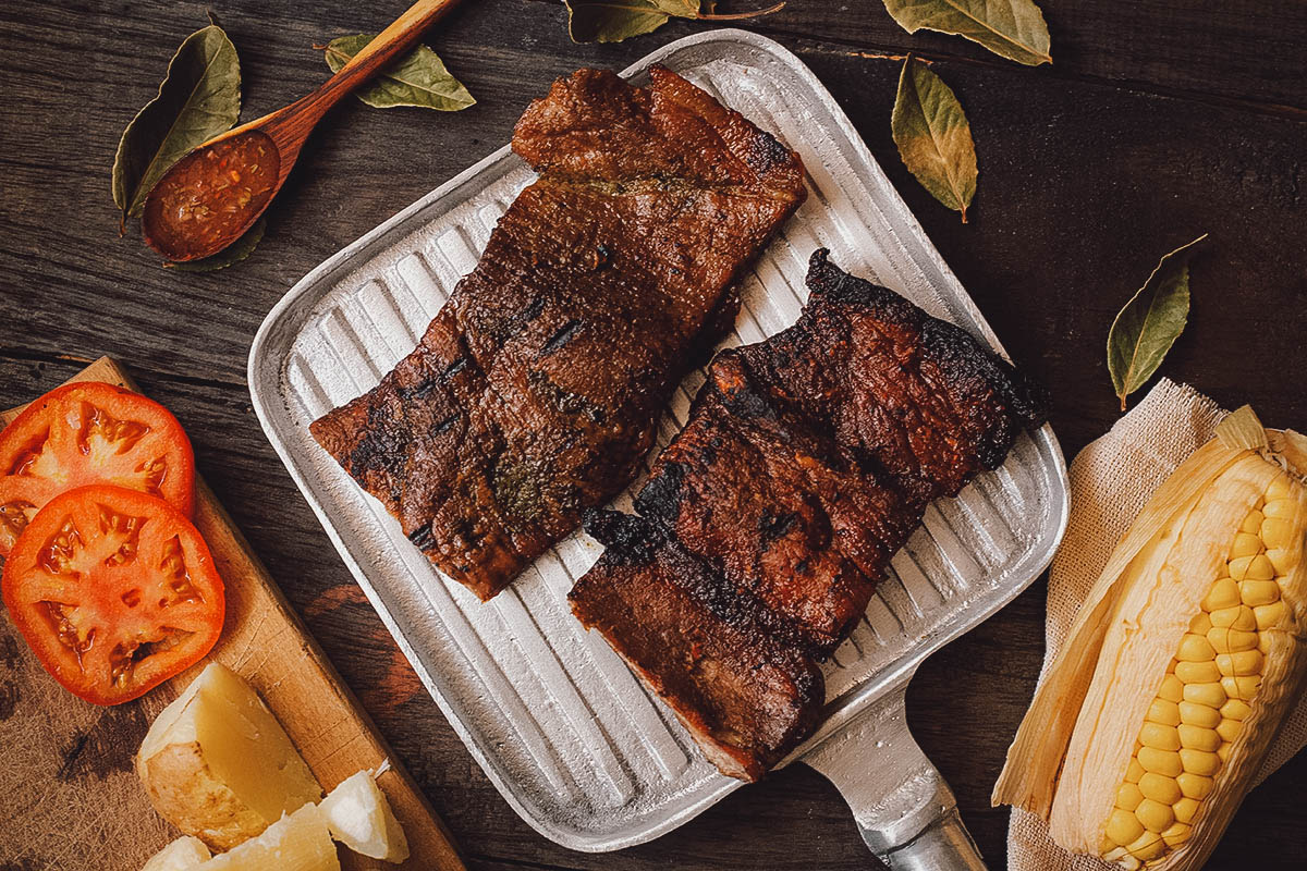 Carne oreada, a type of Colombian beef jerky