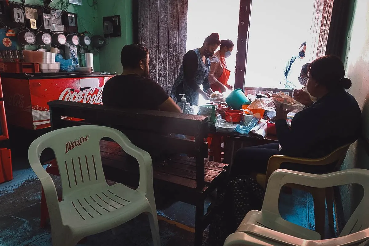 Inside Gorditas del Andador restaurant in Queretaro