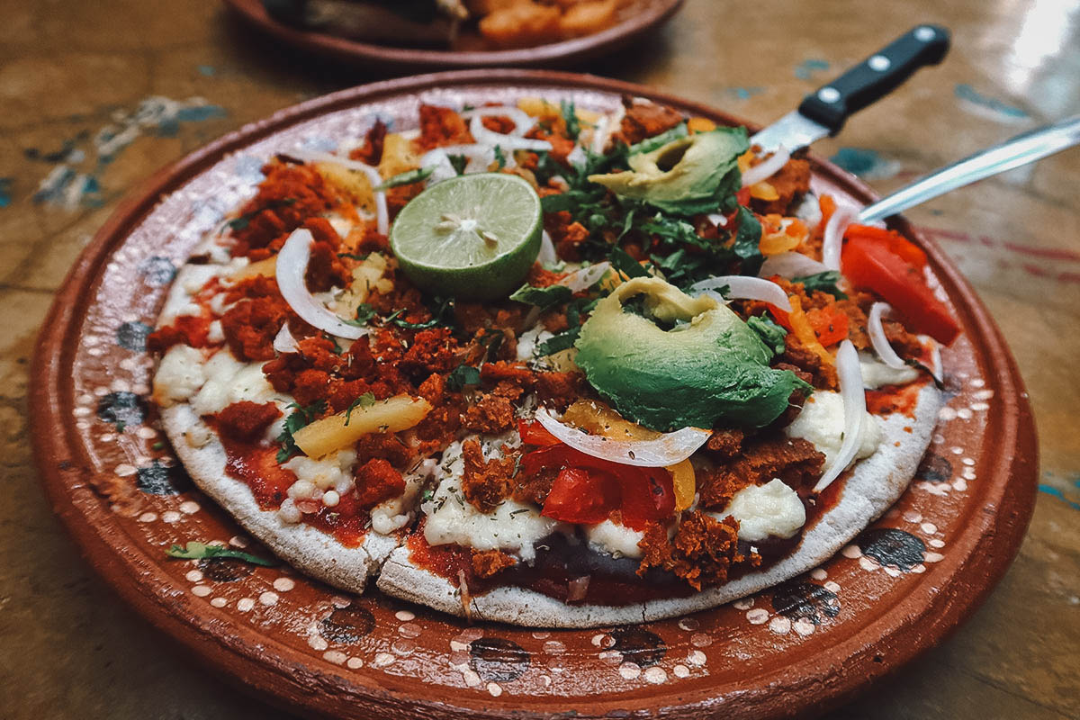 Pizza at La Biznaga Arte y Cafe in Queretaro