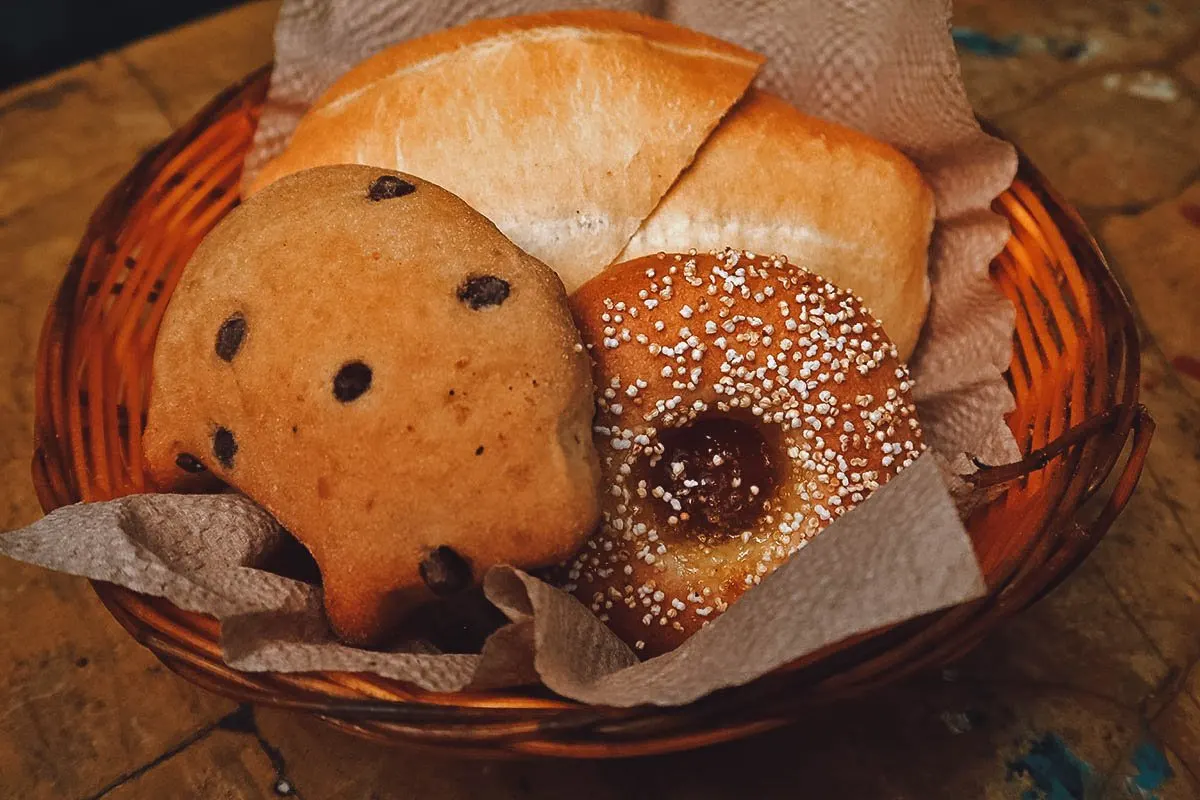 Bread at La Biznaga Arte y Cafe in Queretaro