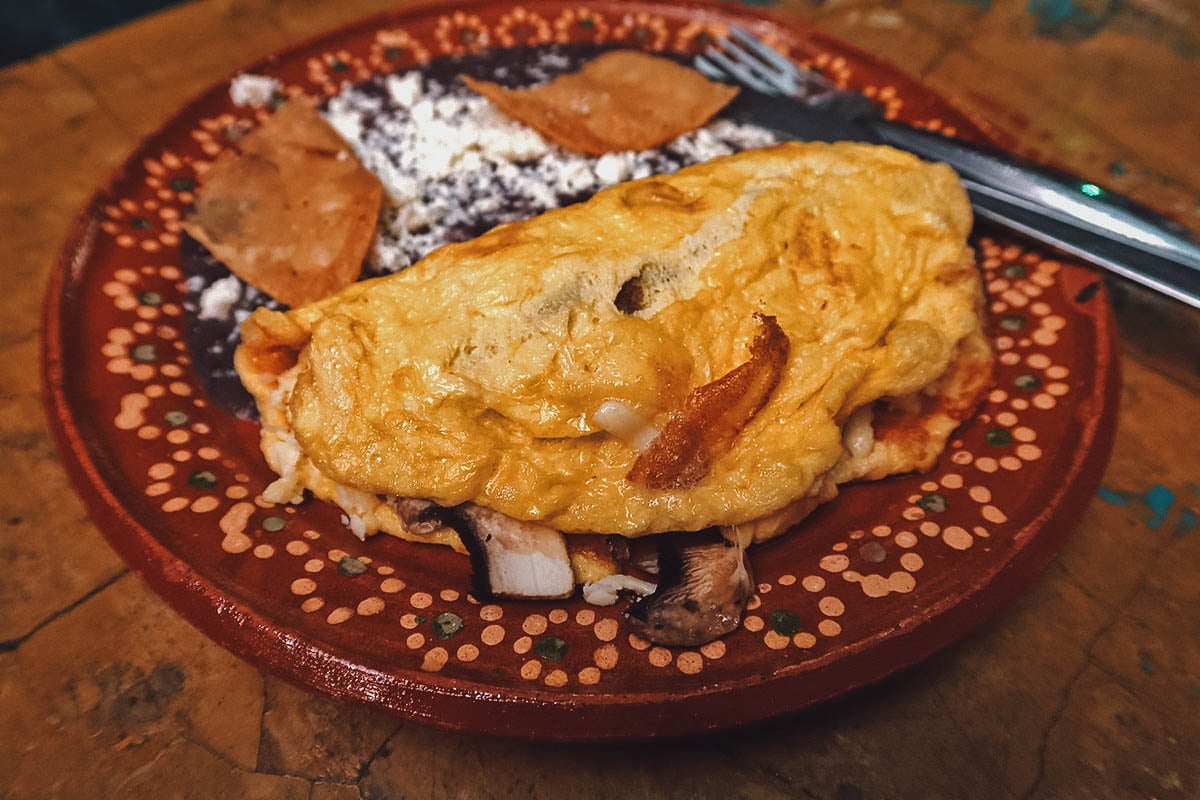 Omelette at La Biznaga Arte y Cafe in Queretaro