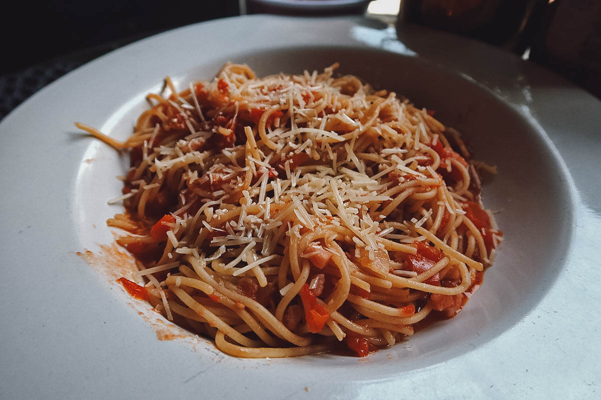 Pasta dish at La Piccola Italia in Queretaro