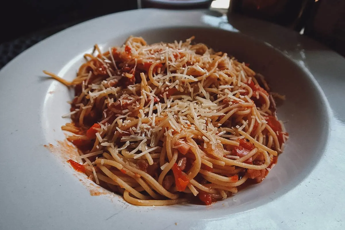 Pasta dish at La Piccola Italia in Queretaro