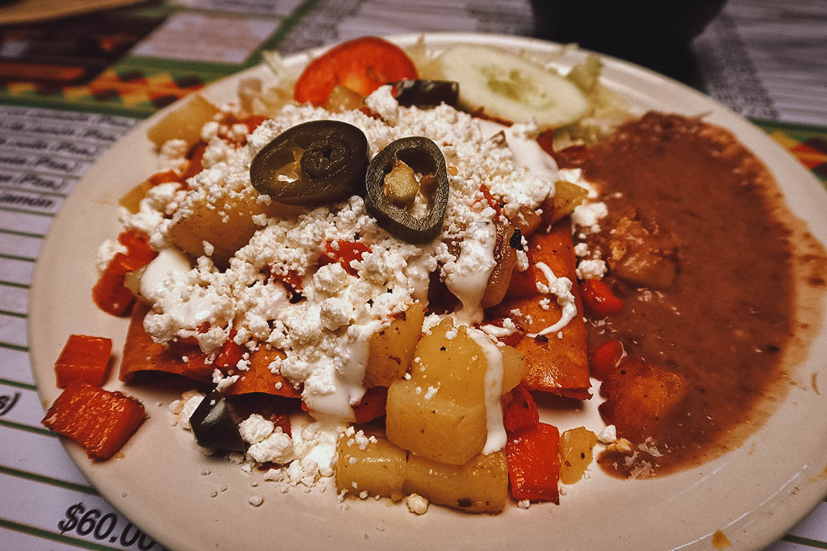 Enchiladas queretanas at Los Compadres in Queretaro