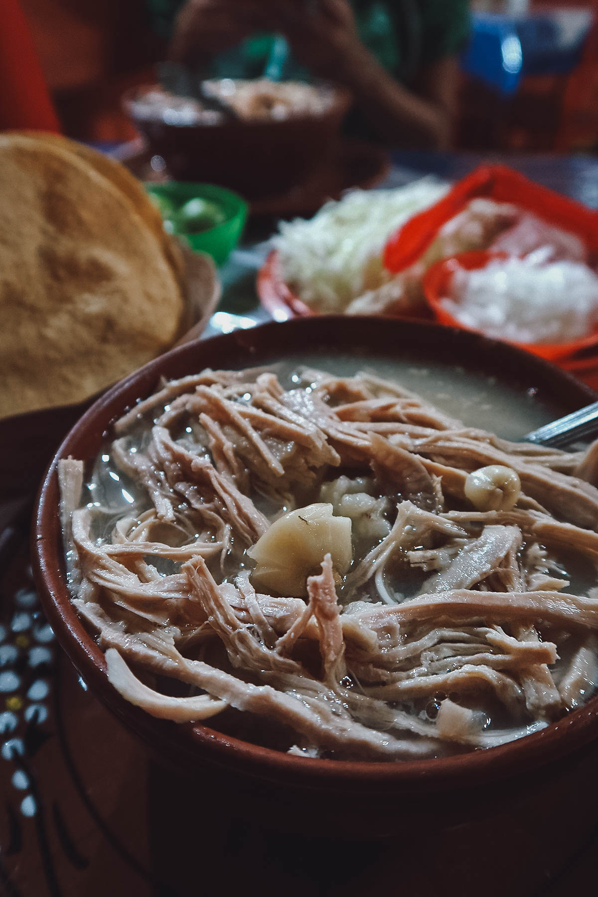 Pozole blanco at Los Picapiedra in Queretaro