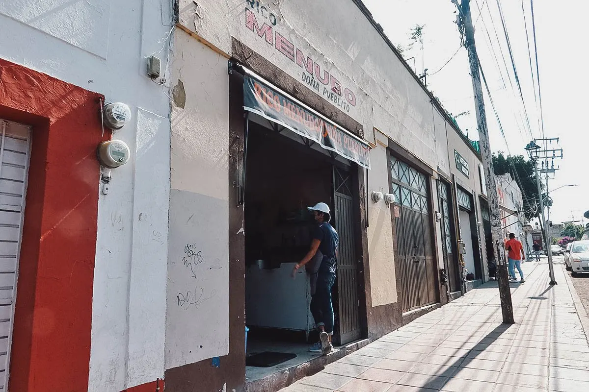 Entrance to Rico Menudo Doña Pueblito in Queretaro