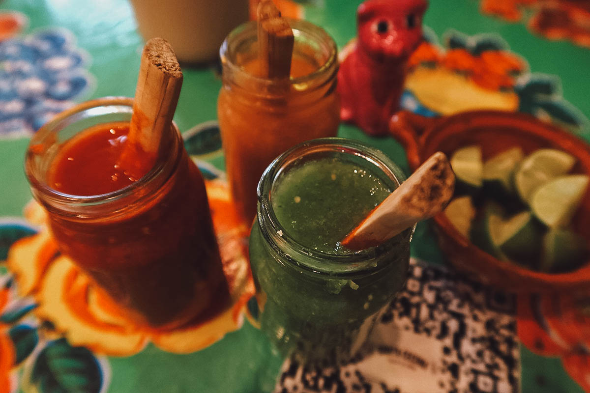 Salsas at Santa Cecina in Queretaro