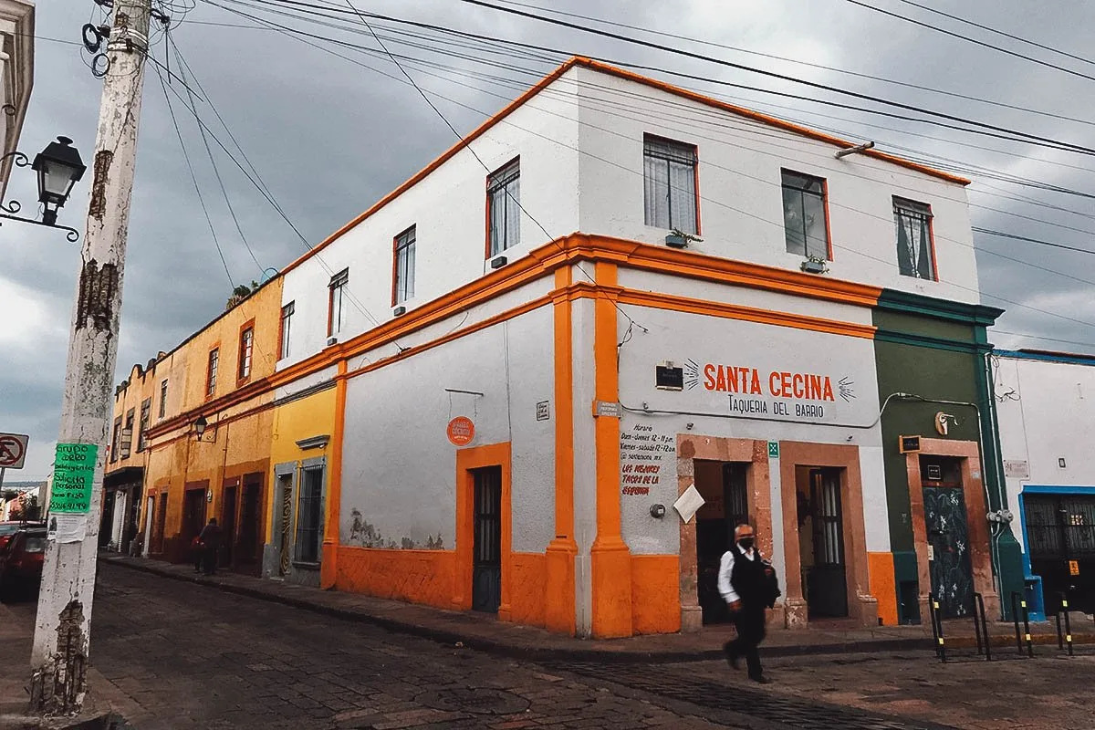 Entrance to Santa Cecina restaurant in Queretaro