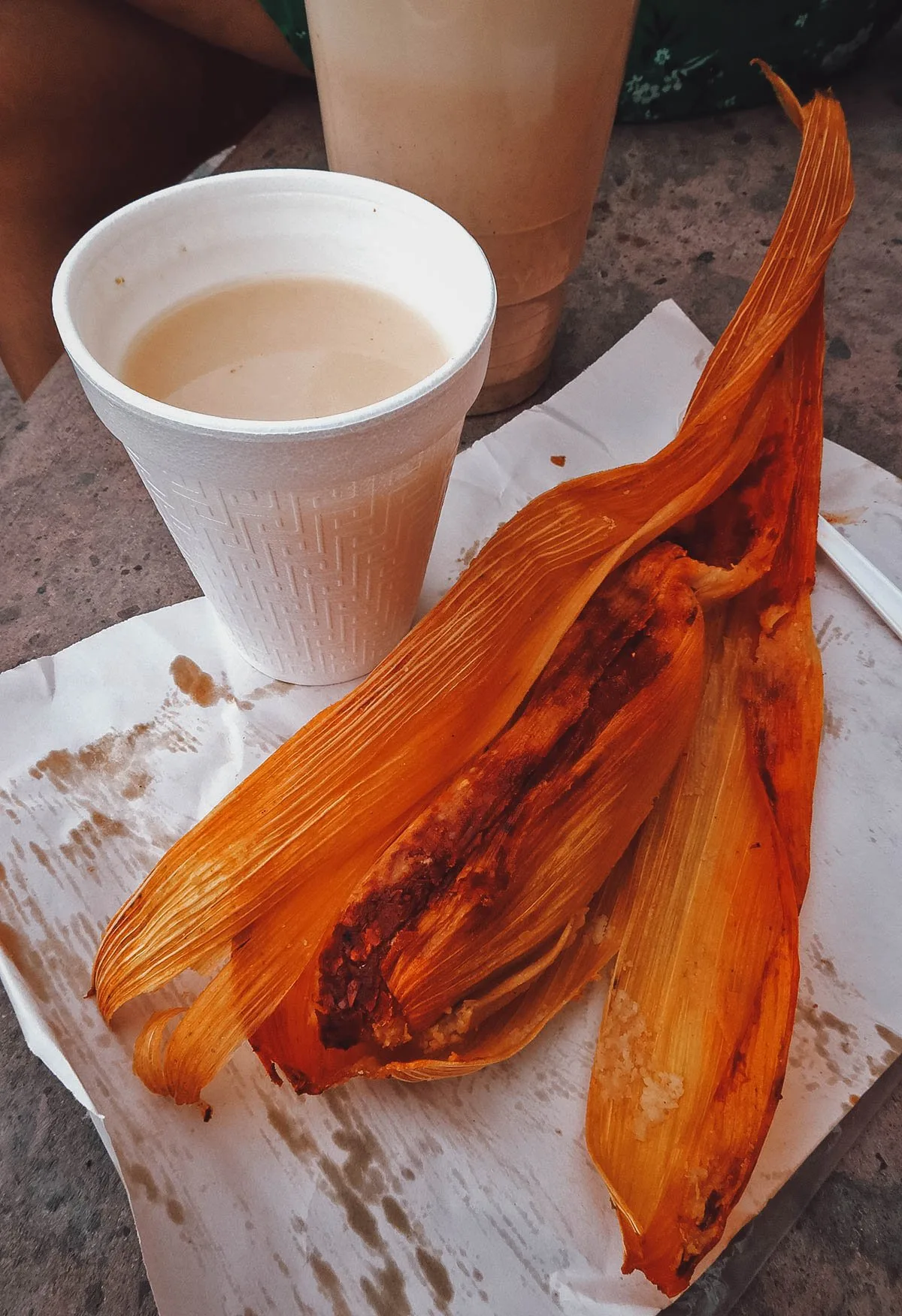 Tamal and atole in Queretaro