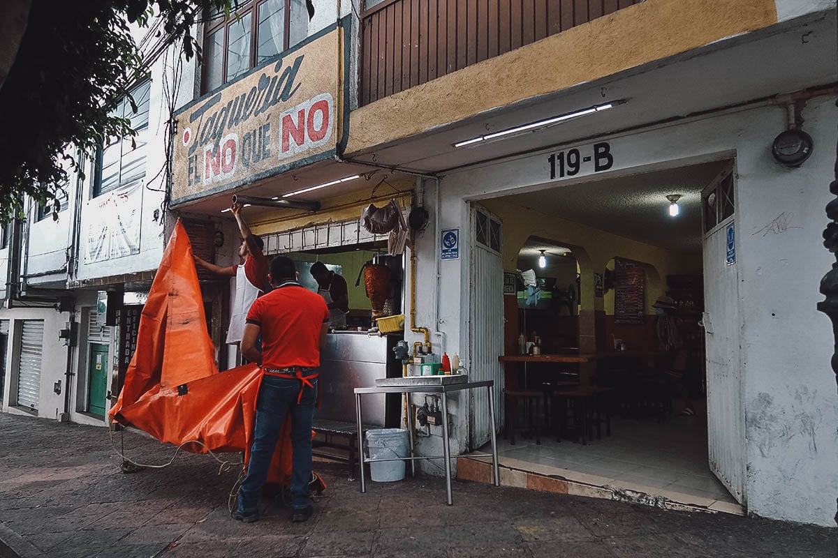 Entrance to Haga Su Taco restaurant in Queretaro