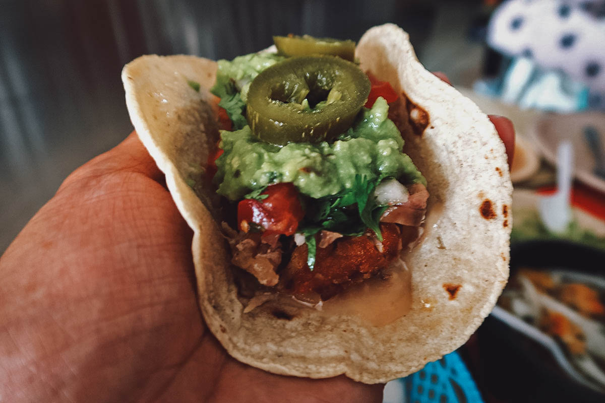 Carnitas taco at Huandacareo