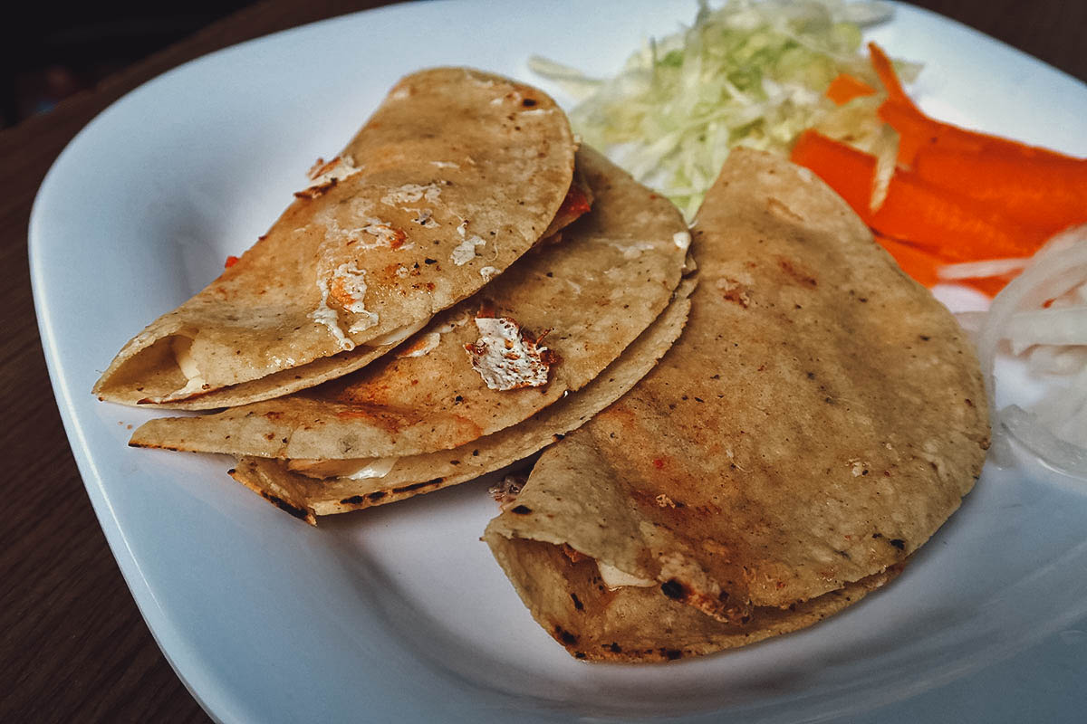 Quesadillas at Antojitos Mexicanos Carmelita